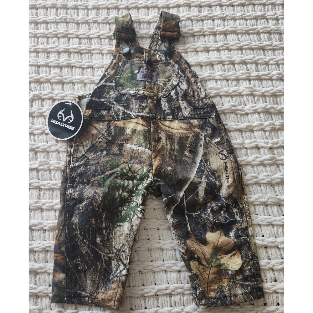 Roundhouse Realtree Camouflage Overalls Baby Toddler 12 Months Snap Leg NWT
